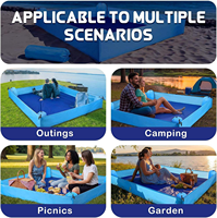 Tapis de plage anti-sable, imperméable, pliable, portable, anti-humidité, en polyester, rectangulaire, pour camping et pique-niques
