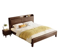 Lit de rangement en bois massif, vente en gros d'usine, mobilier de chambre moderne, mobilier de villa et d'hôtel, ensemble de lit de rangement en bois