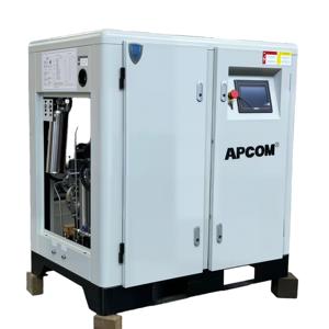 เครื่องอัดอากาศแบบสกรูไร้น้ำมัน APCOM ที่เชื่อถือได้ พร้อมระบบขับเคลื่อนอินเวอร์เตอร์ VSD แบบเงียบ ผลิตจากสแตนเลส - Product Image 1