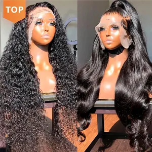 13 x 6 Rohindische Spitzen-Frontal-Haarperücke, klebstofffreie Vollspitzen-Frontal-Perücken für schwarze Frauen, brasilianische Körperwellen-Spitzen-Frontal-Perücke