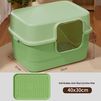 Bac à litière carré extra-large entièrement fermé en PVC pour chat, anti-odeur, désodorisant, anti-éclaboussures
