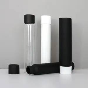 Custom Logo CR Glass Tube Packaging 116mm Pre Child Resistant Proof Glass Tube With Screw Cap