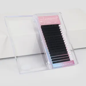 ANNAFRIS siyah mega hacmi yumuşak ve çok hafif sentetik ipek lashes 0.05 0.07 0.10 0.12mm wispy kirpik uzantıları