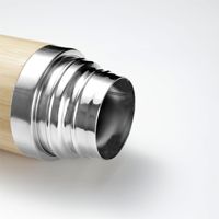 Botol Termos Bambu Logo Kustom, Botol Air Vakum Berinsulasi Baja Tahan Karat, Flask Perjalanan Portabel Dengan Tali Gantungan