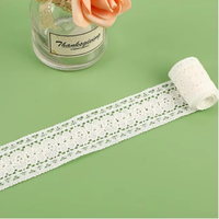 ERKOUMI Tissu en dentelle française élégante, dentelle Chantilly brodée glamour pour accessoires de mariée, emballage de bouquets, bordure de vêtements, décoration