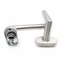 Poignée de porte moderne en acier inoxydable brossé avec couvercle de serrure pour ensemble de poignée de porte intérieure de maison et appartement