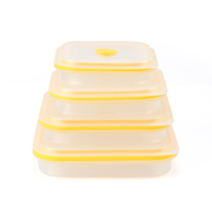 Boîte à lunch pliable en silicone ronde 400ML 600ML 900ML 1200ML, hermétique, compatible micro-ondes, pour étudiants - Product Image 4