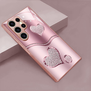 Elegante Cover per Cellulare in Vetro Temperato e TPU <span class=keywords><strong>con</strong></span> Stampa Cuore Rosa per Samsung <span class=keywords><strong>Galaxy</strong></span> S8 S9 S10 S20 S21 S22 S23 S24 S25 S26 - Product Image 1