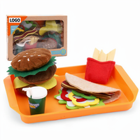 Jouets en feutre doux pour enfants, simulation de nourriture en peluche, ensemble hamburger, frites, sandwich, jouets en feutre pour faire semblant
