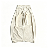 Jeans vintage à coupe ample et jambe large pour hommes, de haute qualité, avec logo imprimé DTG personnalisé