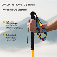 Bâton de randonnée pliable portable ultra-léger en fibre de carbone, système de verrouillage rapide en 4 sections, facile à transporter, léger, pour la randonnée, le camping et les voyages