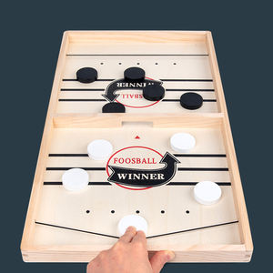 4 en 1 Echiquier Air Honckey Baby-<span class=keywords><strong>foot</strong></span> Table en bois Sling Fast Puck Football Game Tabletop Family Chess Board Game for Adult Kid - Product Image 2