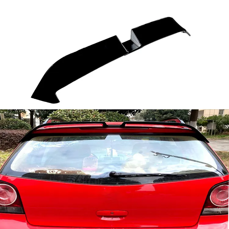 1 Pcs Glossy black Car Roof Spoiler Traseiro Asa Janela Divisor 9N Guarnição Para Volkswagen Polo 2003 2004 2005 2006 2007 2008