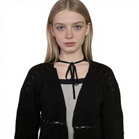 BSCI/WRAP Maßgefertigter Vintage Damen-Pullover Standard Wolle/Kaschmir Flachgestrickte Strickjacke mit Frontlogo und Knöpfen