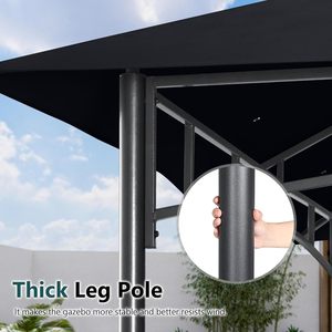 ABCCANOPY Tonnelle de jardin Genova 4 saisons avec toit rigide et moustiquaire, Gazebo 3x3 m avec bâche et tentes - Product Image 1