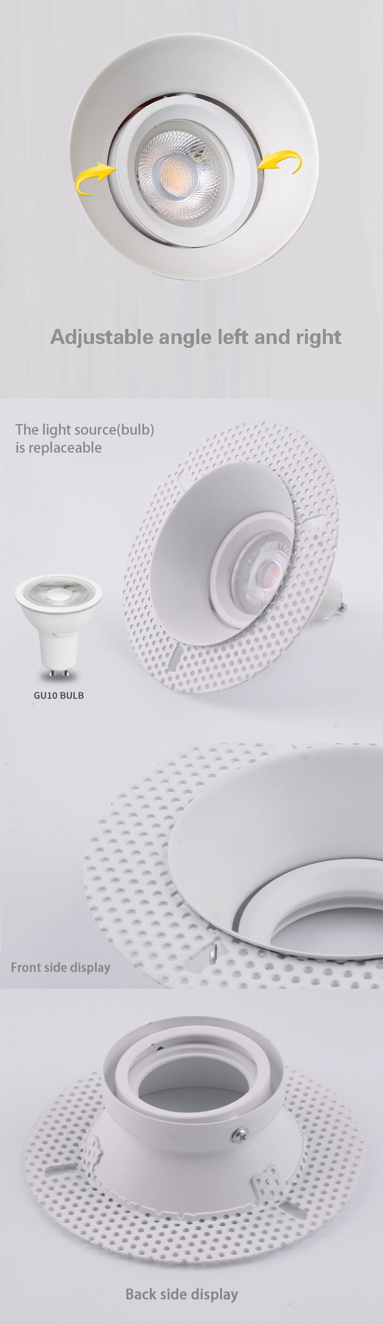 Trimless Downlight Recessed IP20 Anti Glare Round