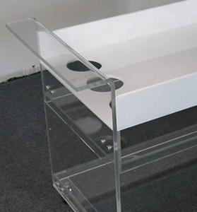 4 पहियों के साथ ओम फैक्टरी ऐक्रेलिक ल्युलाईट सेवारत गाड़ी भोजन कक्ष या होटल के लिए 4 पहियों के साथ आधुनिक डिजाइन भंडारण ट्रॉली - Product Image 5