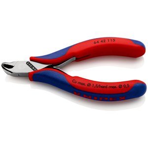 Alicates Electrónicos Knipex 64 42 115 de Corte Frontal para Cobre (Máx. 1.5mm) y Metal Duro (Máx. 0.5mm) - Product Image 1