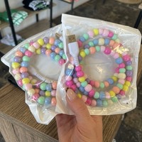 Câble de charge USB 4 en 1 coloré et mignon avec perles, charge rapide, multi-USB, type C, cordon de charge pour téléphone, accessoires Micro USB