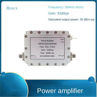 Amplificateur RF à très large bande 30 MHz-8 GHz à faible bruit avec gain de 33 dB, puissance de sortie de 1 W, montage SMD, alimentation 12 V, en stock