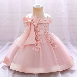 Robe de demoiselle d'honneur en satin pour enfants Maxfree, pour les fêtes d'anniversaire et les mariages, dentelle moelleuse - Product Image 5