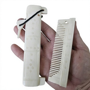 Peigne en os naturel fait main en os de buffle, brosse de toilettage artisanale traditionnelle, lisse, poli, antistatique, démêlant - Product Image 3
