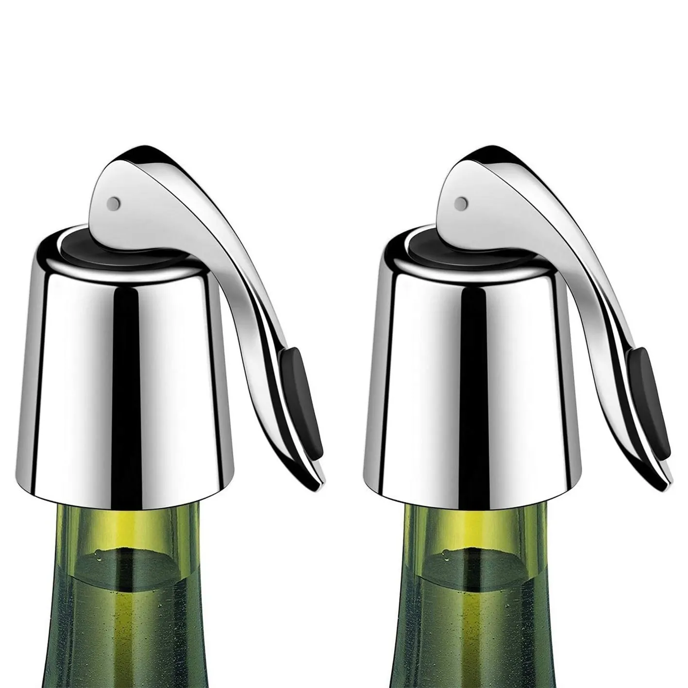 Wine Bottle Stopper Stainless Steel Wine Bottle Plug with Silicone Reusable Keeps Wine Fresh Bottle Sealer