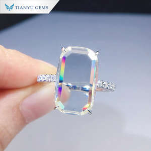 Tianyu gemas personalizado corte de gran tamaño de moissanite de oro puro anillo de mujer - Product Image 2