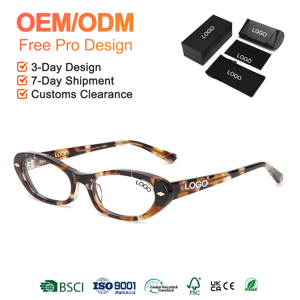 Lunettes de vue ovales vintage en acétate pour femmes, monture optique rétro écaille de tortue noir blanc <span class=keywords><strong>vert</strong></span>, logo personnalisé OEM, lunettes pour hommes - Product Image 1