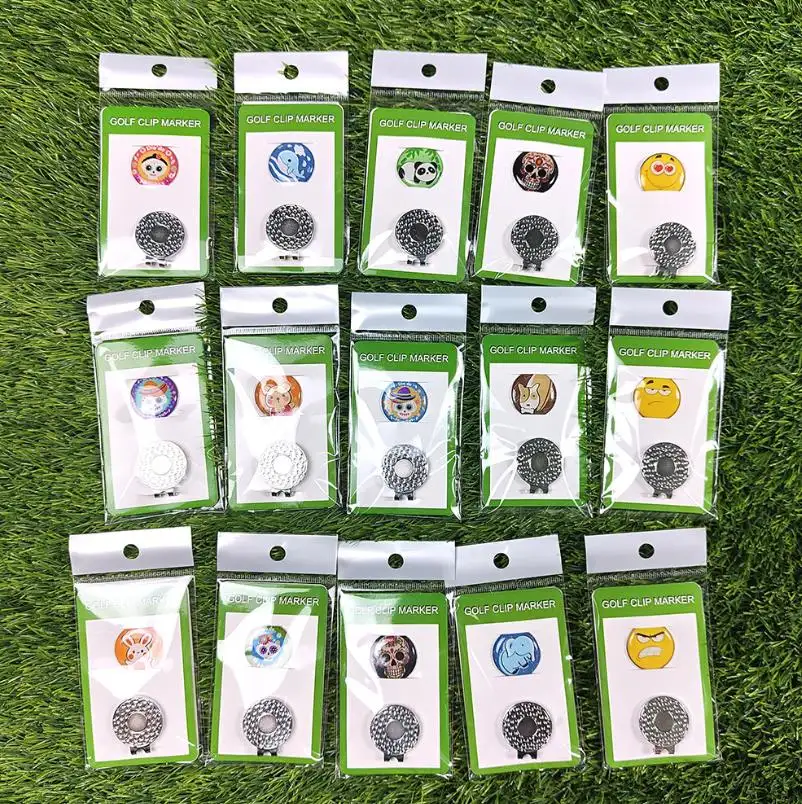 Venta al por mayor lindo personalizado clip de golf marca bola posición marca Golf clip marca una variedad de golf hat clips