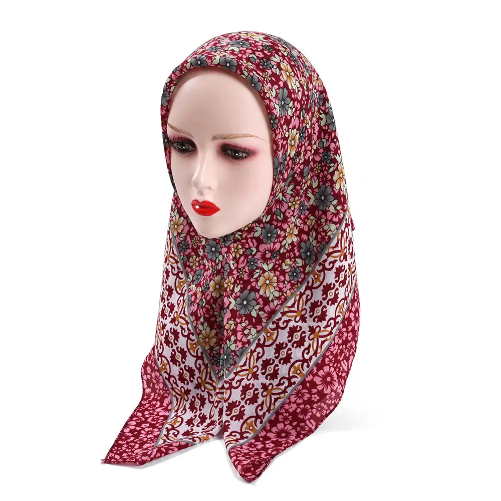 TXL248 여성 레이디 스카프 85*85cm 캐주얼 터번 Shawls 베일 10 색 폴리 에스터 이슬람 Hijab Headwraps 민족 스카프