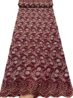 Tissu en voile suisse brodé NI.AI avec pierres, en coton africain, pour femmes nigérianes, idéal pour les fêtes