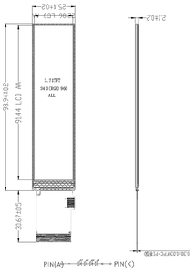 3,7 дюймов 240*960 IPS бар TFT ЖК-экран для 40Pin ST7701S 3,71 дюймов полосатый ЖК-дисплей модуль для автомобильного видеорегистратора пользовательская сенсорная панель - Product Image 6