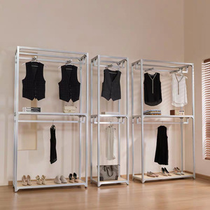Aluminum Profile <b>Clothes</b> <b>Rack</b> Standing Type Wardrobe Storage Multipurpose - Product Image 3
