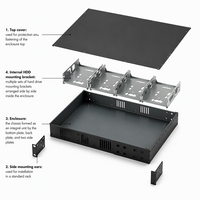 Boîtier de routeur 1U sur rack de précision personnalisé pour équipement de communication réseau, noir thermolaqué avec découpes, OEM