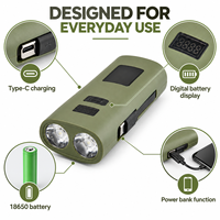 Lampe de signalisation LED rechargeable USB-C Z818 avec fonction Power Bank, 40lm, 32-3W, IP44, ABS, batterie 18650, fixation magnétique, intensité réglable