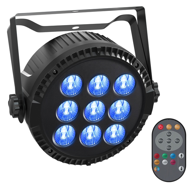 4 in 1 RGBW 9LEDs Stage Effect Light DMX512 Control Sound Activated with Remote Control Par Lights
