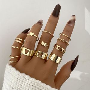 Alloy Wedding <b>Rings</b> Engagement Gift Party Cross Border Multi Custom Logo for Wholesalers Punching/Stamping Process Two-tone - Product Image 5