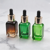 Flacon carré mat ambré coloré personnalisé avec étiquette privée, 15ml, 20ml, 30ml, 40ml, pour cosmétiques, huiles essentielles, sérums de soin et mascara