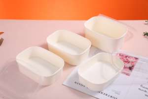 Contenitore per Alimenti Biodegradabile ed Ecologico, Ciotola Quadrata in Carta Kraft per Asporto e Insalata - Product Image 4