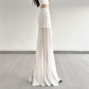 INS French Lace Mermaid Maxi <b>Skirt</b> Women Sheer Mesh Slim Fit <b>High</b> <b>Waist</b> Bodycon Sexy Chic <b>Long</b> <b>Skirt</b> - Product Image 6