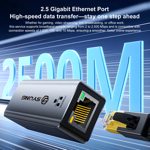 อะแดปเตอร์เครือข่ายภายนอก SYONG 2.5G อะแดปเตอร์เครือข่ายแบบใช้สาย USB, อะแดปเตอร์ USB C เป็นอีเธอร์เน็ต 2.5G, อะแดปเตอร์เครือข่าย LAN แบบ USB 3.0 Type C - Product Image 2