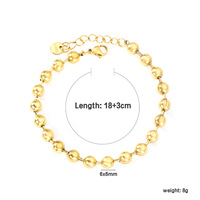 Bracelet à breloques ajustable en acier inoxydable plaqué or 18 carats PVD, élégant, minimaliste et personnalisé, pour femmes, vente en gros
