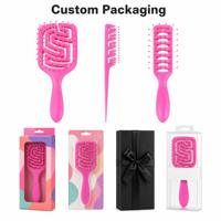 Brosse démêlante en plastique à coussin d'air, peigne de massage flexible pour cheveux bouclés et épais, utilisation humide ou sèche, outil de coiffure pour salon et maison