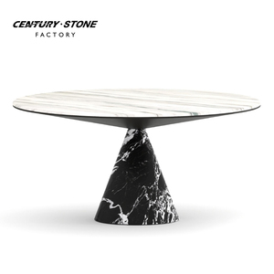 Bàn ăn đá cẩm thạch đen Centurystone Thassos Moonlight, bàn ăn tròn, nội thất nhà bếp trong nhà - Product Image 1