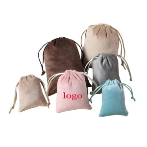 Custom Logo Velvet Jewelry Bag Drawstring Pouch for Christmas Gift Jewelry Packaging Bags - Product Image 1