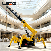Mini-grue araignée électrique hydraulique compacte de 2 tonnes et 3 tonnes pour l'entretien des toitures, fabriquée en Chine