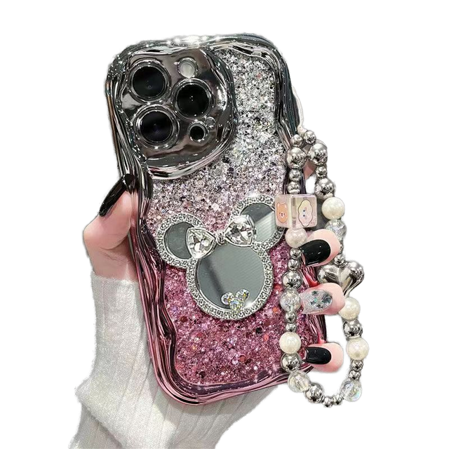 Wholesale Glue-on Simple Mickey Mirror Trendy Phone case for iPhone 17 16 15 14 13 12 Pro Max Shockproof Protective Cover