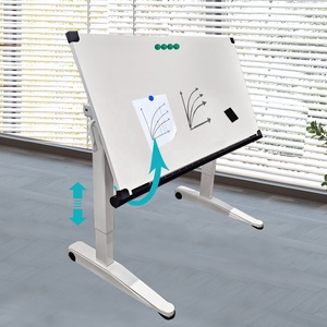 Lavagna Magnetica Moderna <span class=keywords><strong>in</strong></span> <span class=keywords><strong>Ferro</strong></span> con Superficie <span class=keywords><strong>in</strong></span> PVC per Scrivanie da Ufficio ad Altezza Regolabile (Misure Personalizzabili) - Product Image 3