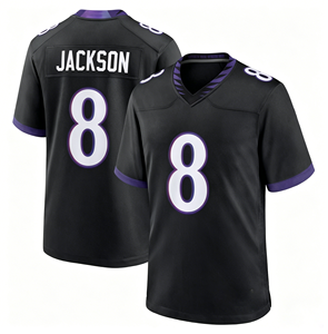 Maillot de football américain pas cher avec broderie # 8 Lamar Jackson Maillot Baltimore pour hommes - Product Image 3